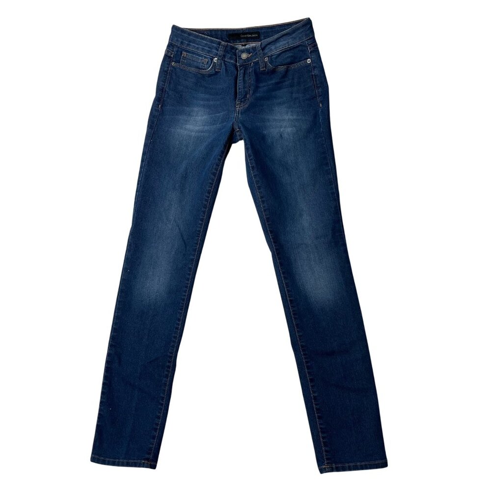 Calvin Klein Womens Skinny Stretch Jeans Medium Blue Wash Low Rise